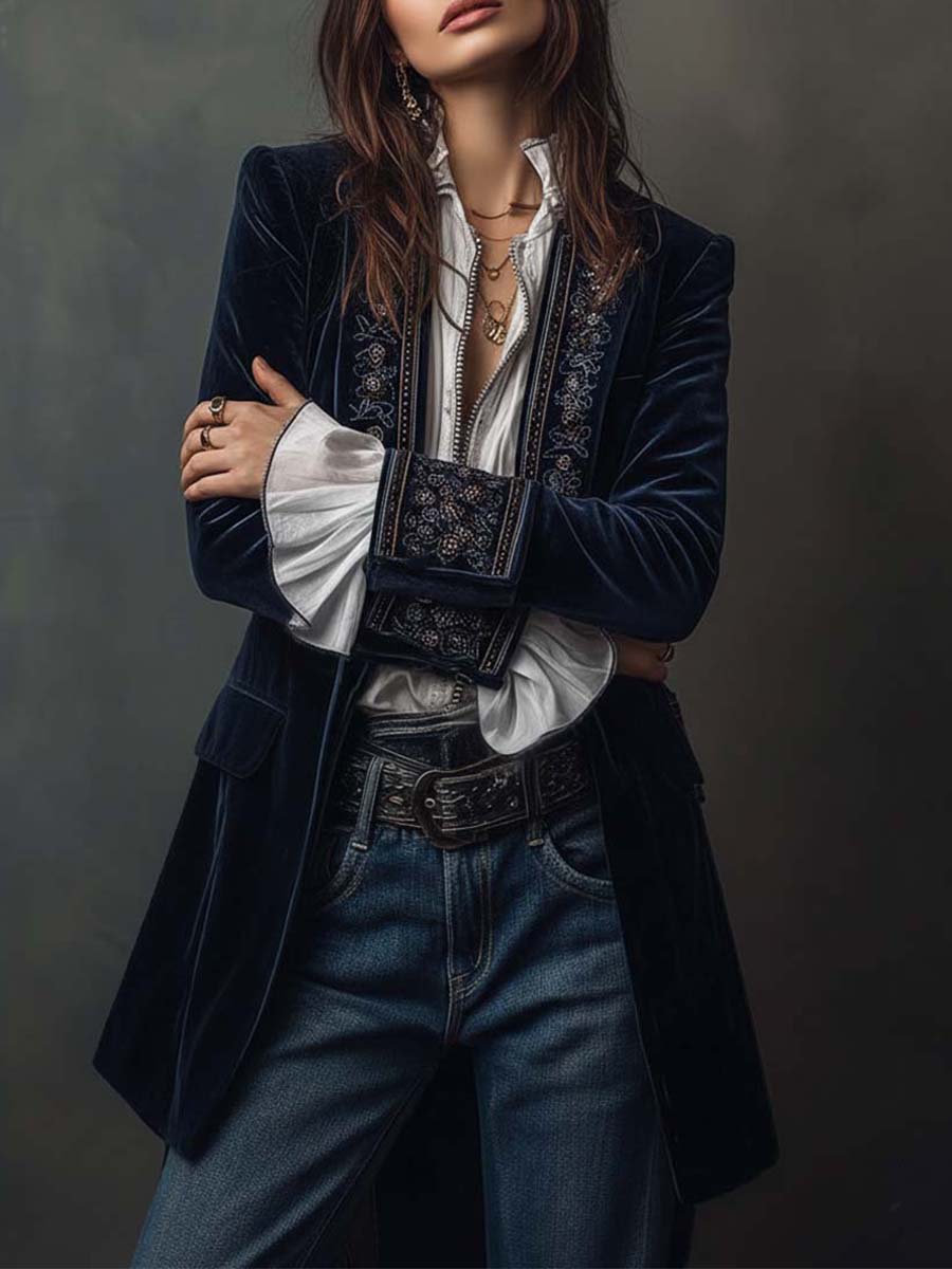 Veste longue vintage pour femme