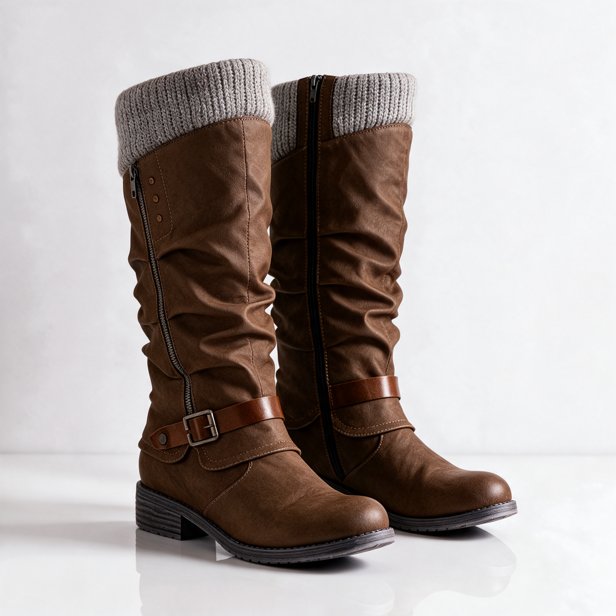 Bottes mi-mollet confortables pour femme