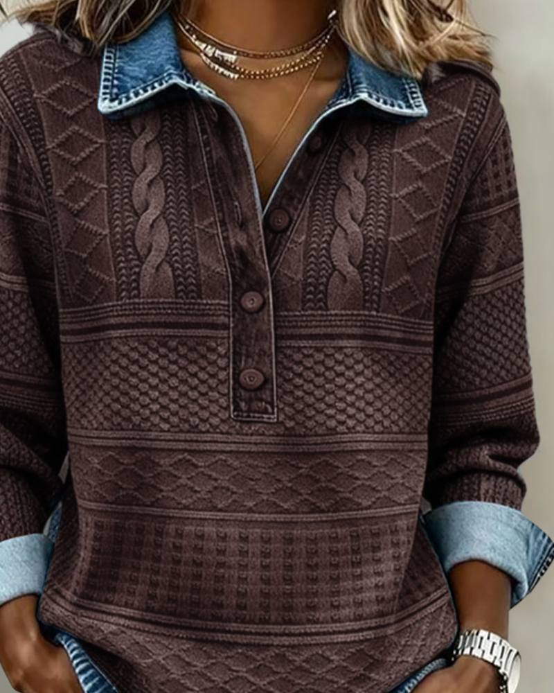 Dolores | Chandail tendance à col polo et demi-boutonnage