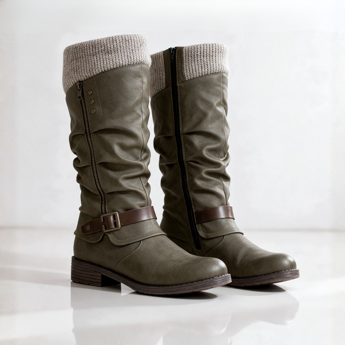 Bottes mi-mollet confortables pour femme