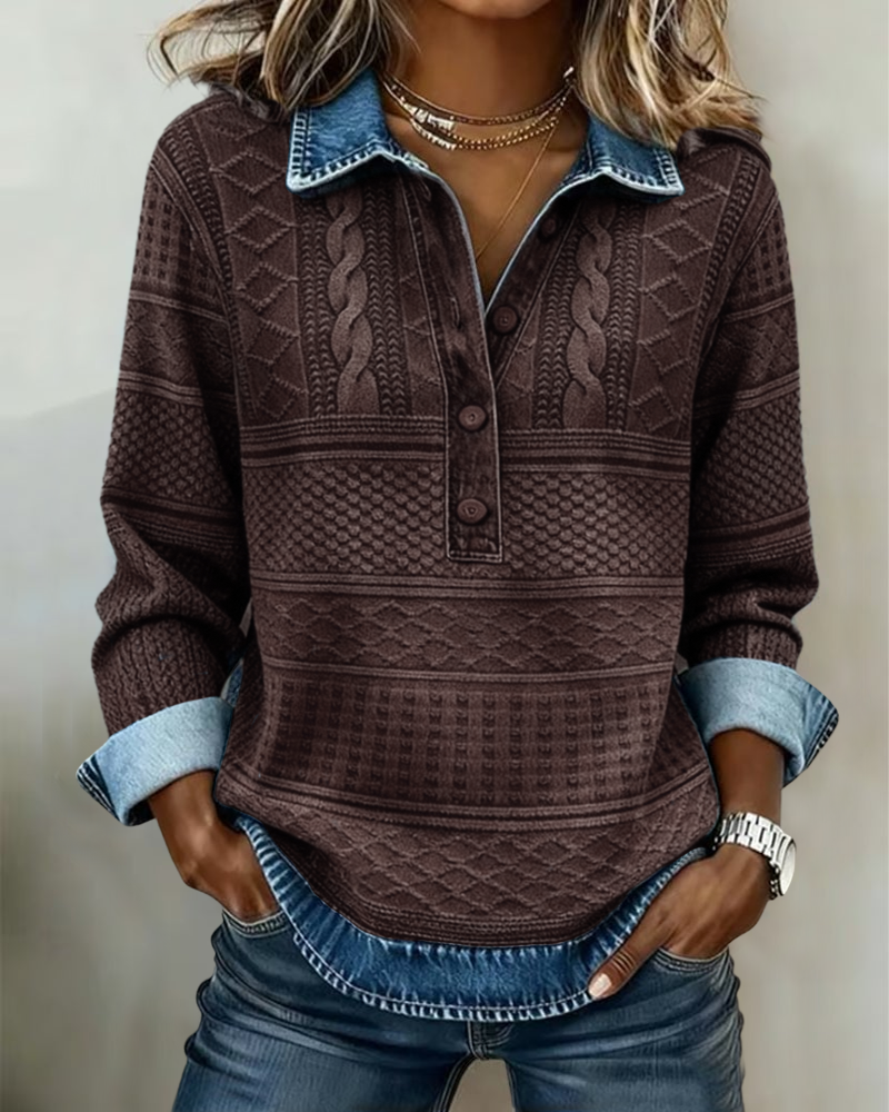 Dolores | Chandail tendance à col polo et demi-boutonnage