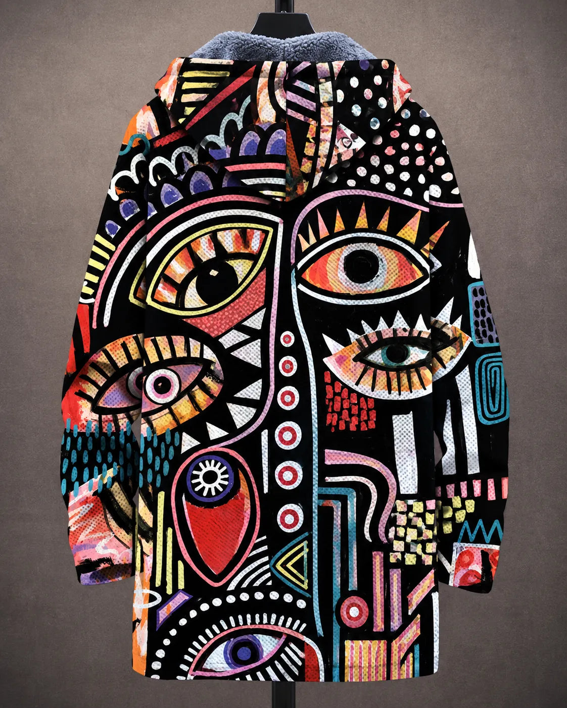 Elara | Veste à capuchon imprimé Yeux artistiques