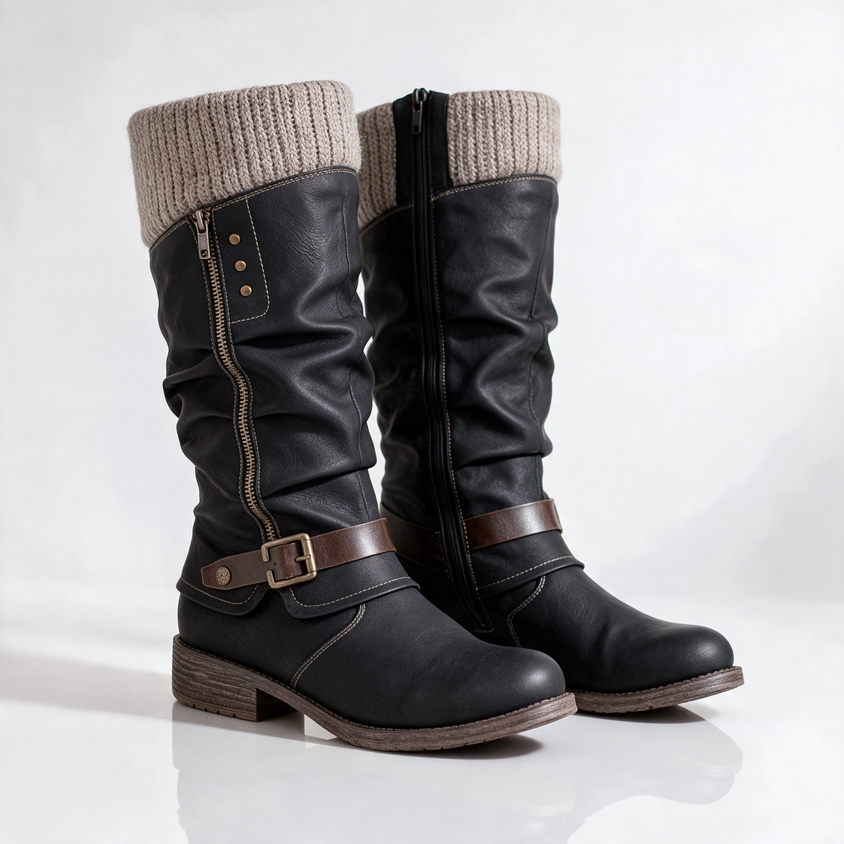 Bottes mi-mollet confortables pour femme