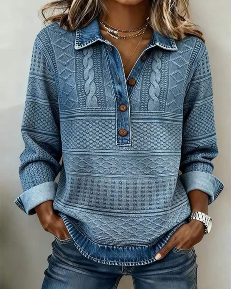 Dolores | Chandail tendance à col polo et demi-boutonnage