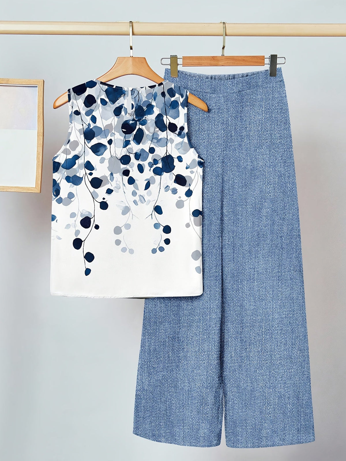 Gabriella | Ensemble plissé à motifs de feuilles