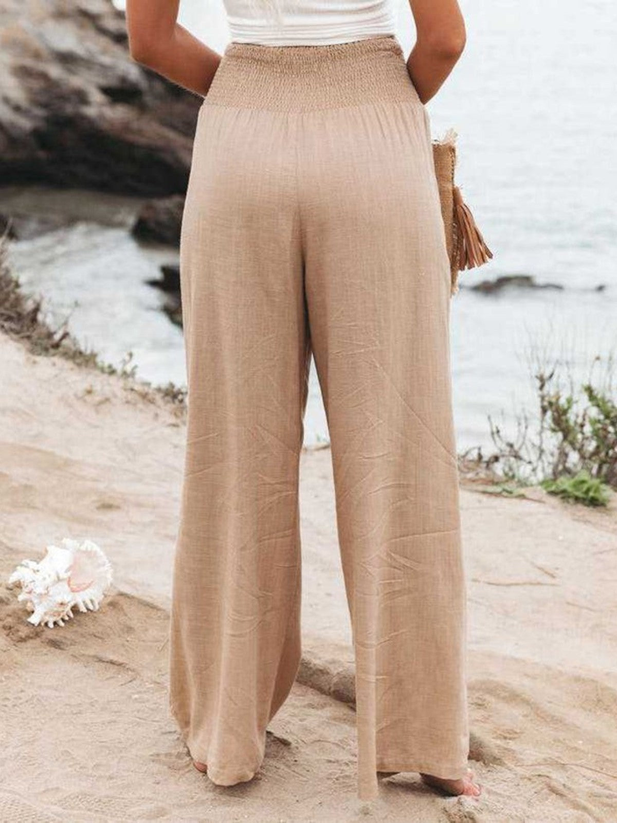 Thaliora | Pantalon Remi à jambes larges en lin