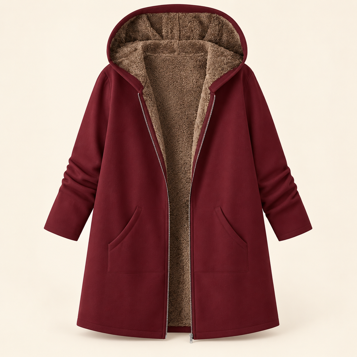 Evelyn | Manteau à capuchon doublé sherpa