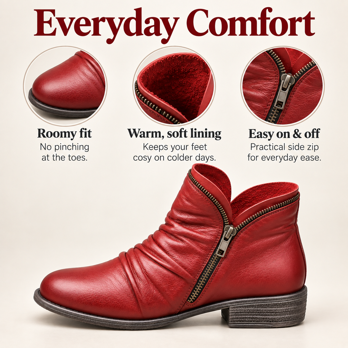 Bottillons confortables pour femme
