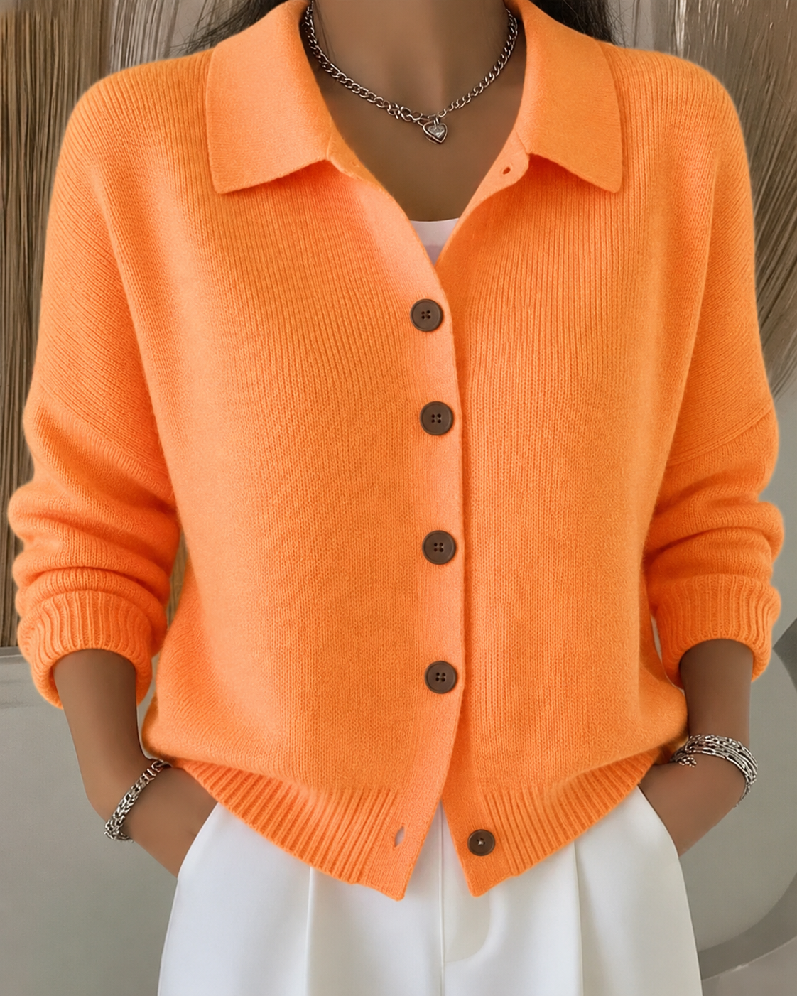 Sienna | Cardigan élégant à col boutonné