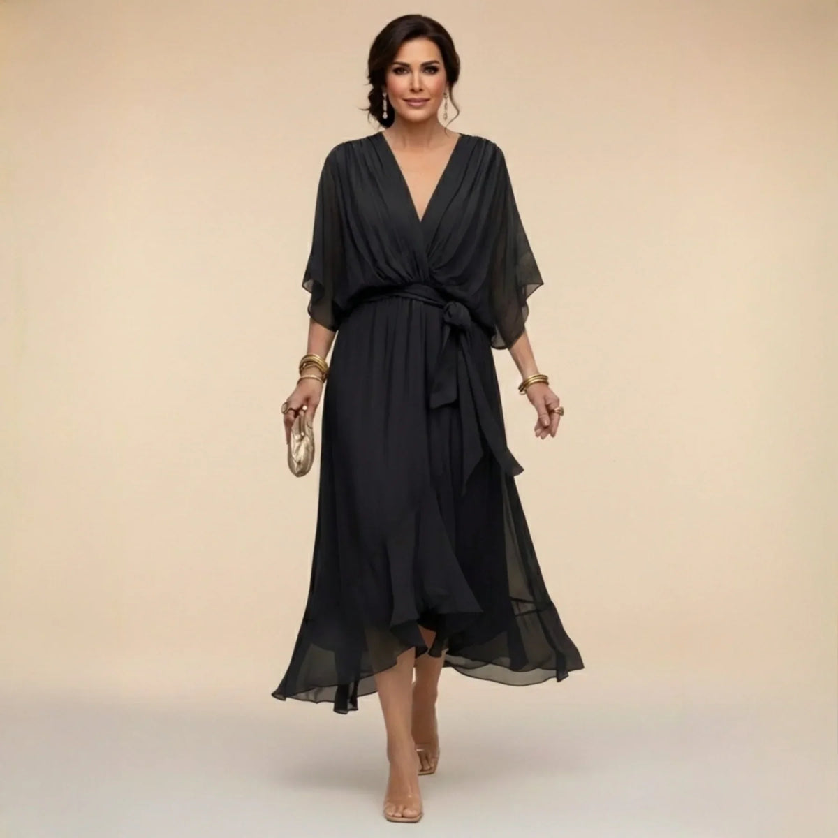 Danielle | Robe fluide à col en V