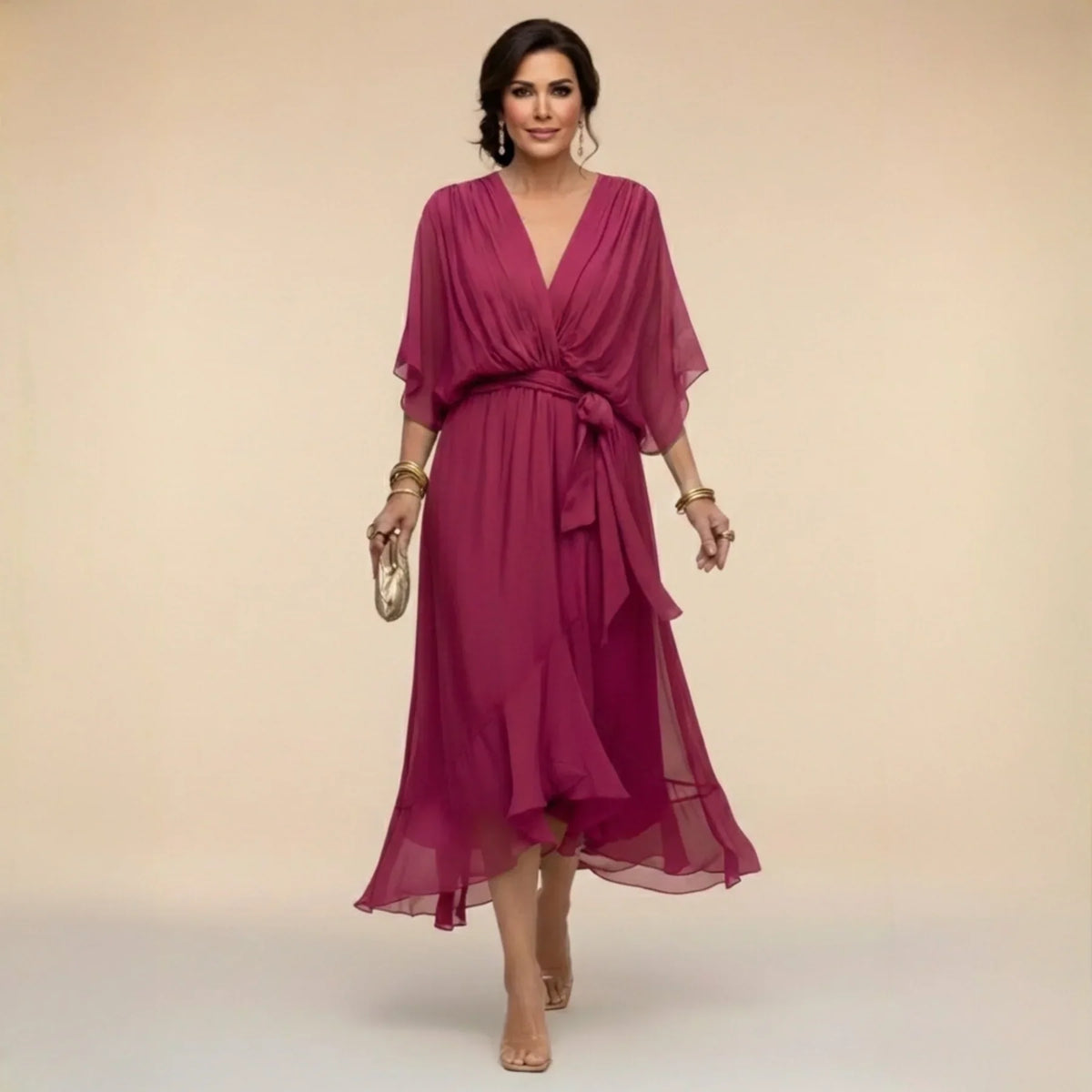 Danielle | Robe fluide à col en V