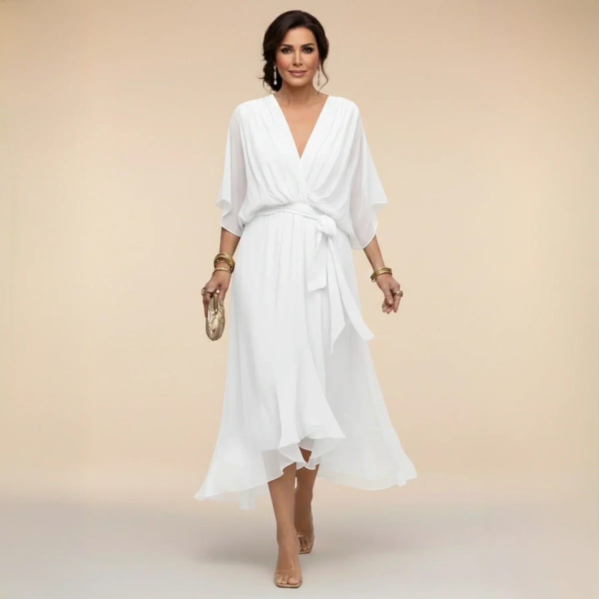 Danielle | Robe fluide à col en V