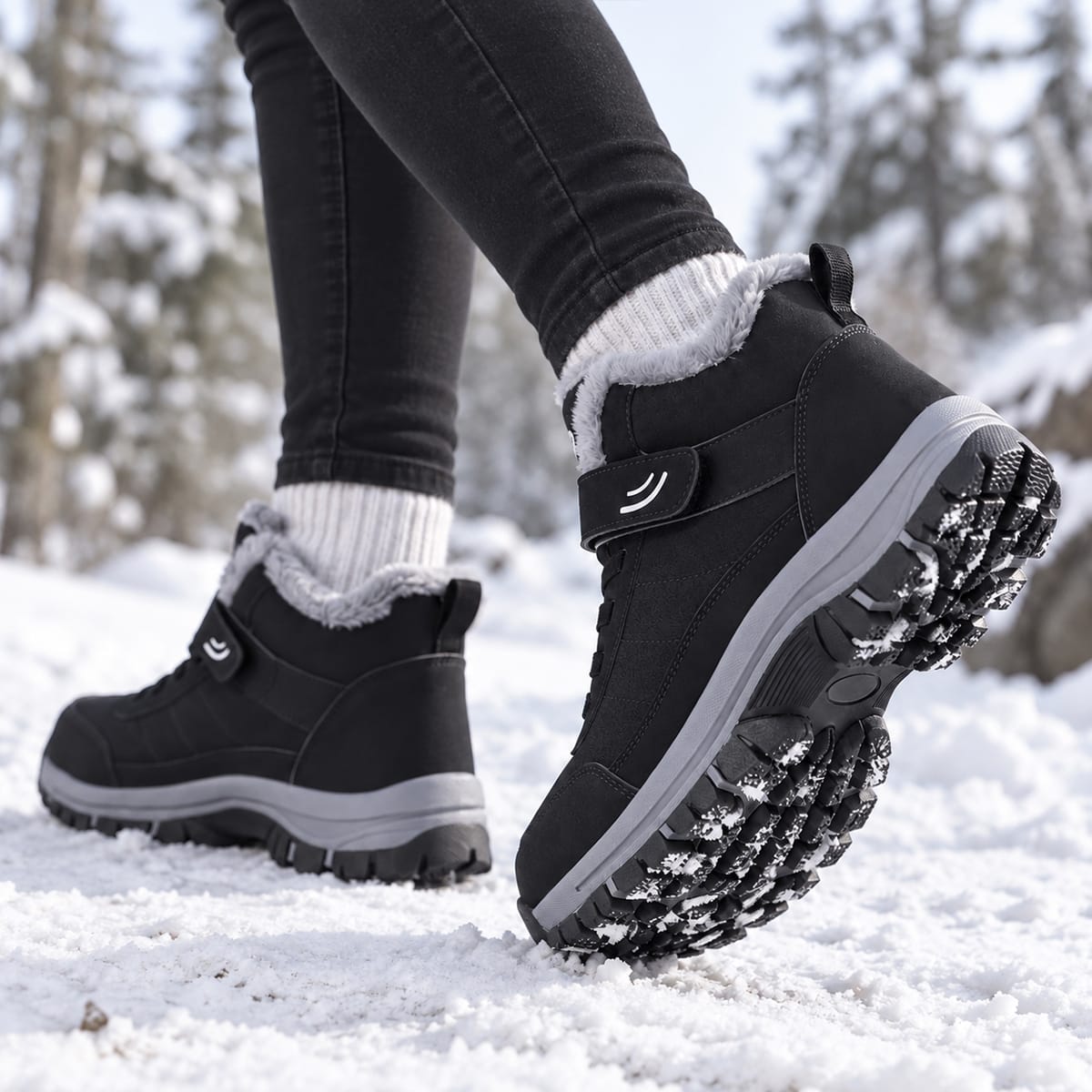 Bottines d’hiver doublées | Fermeture autoagrippante