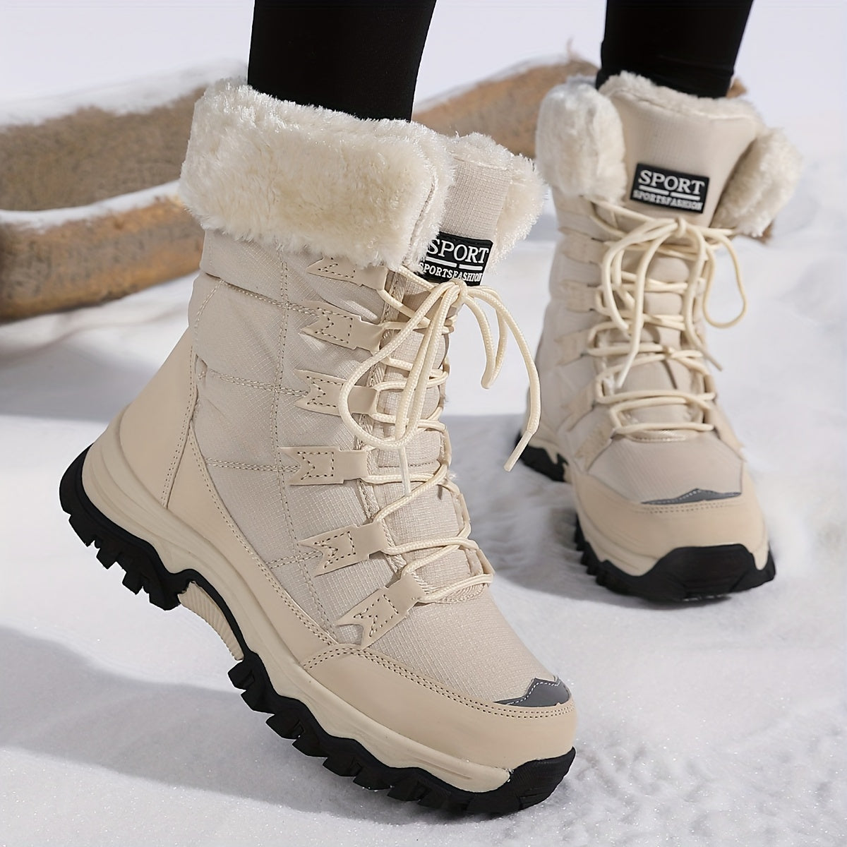 Bottes d’hiver isolées pour femme | Doublure chaude et semelle adhérente