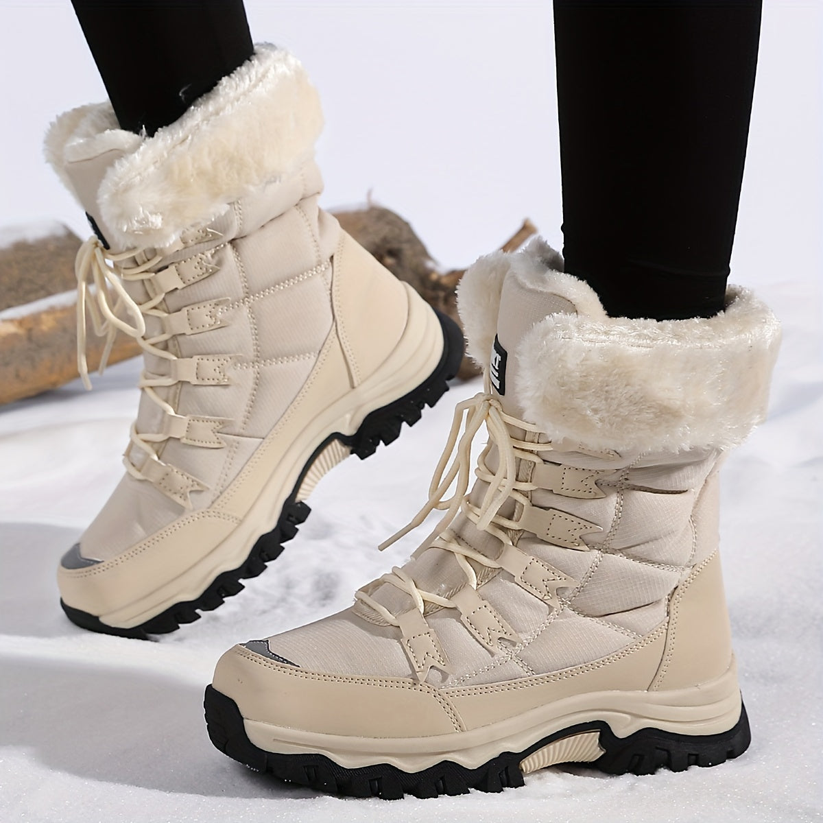 Bottes d’hiver isolées pour femme | Doublure chaude et semelle adhérente