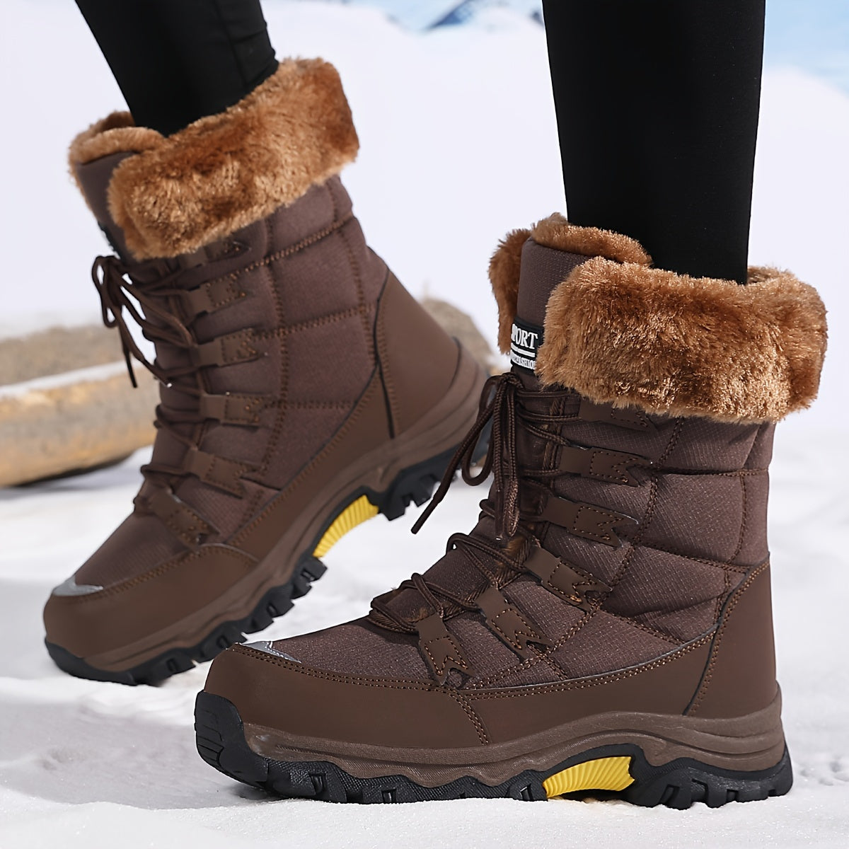 Bottes d’hiver isolées pour femme | Doublure chaude et semelle adhérente