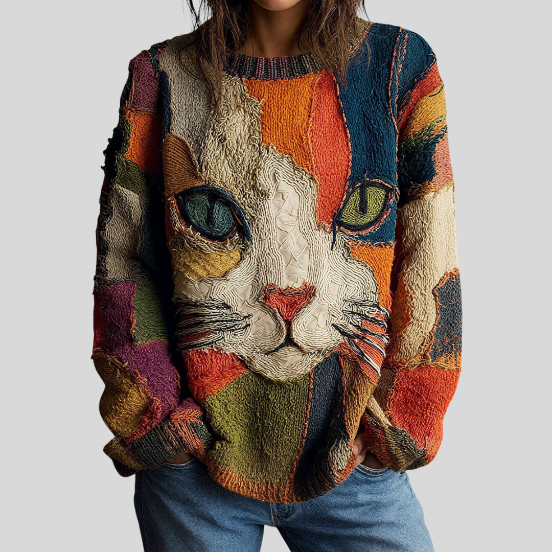 Zaira | Haut artistique à motif de chat