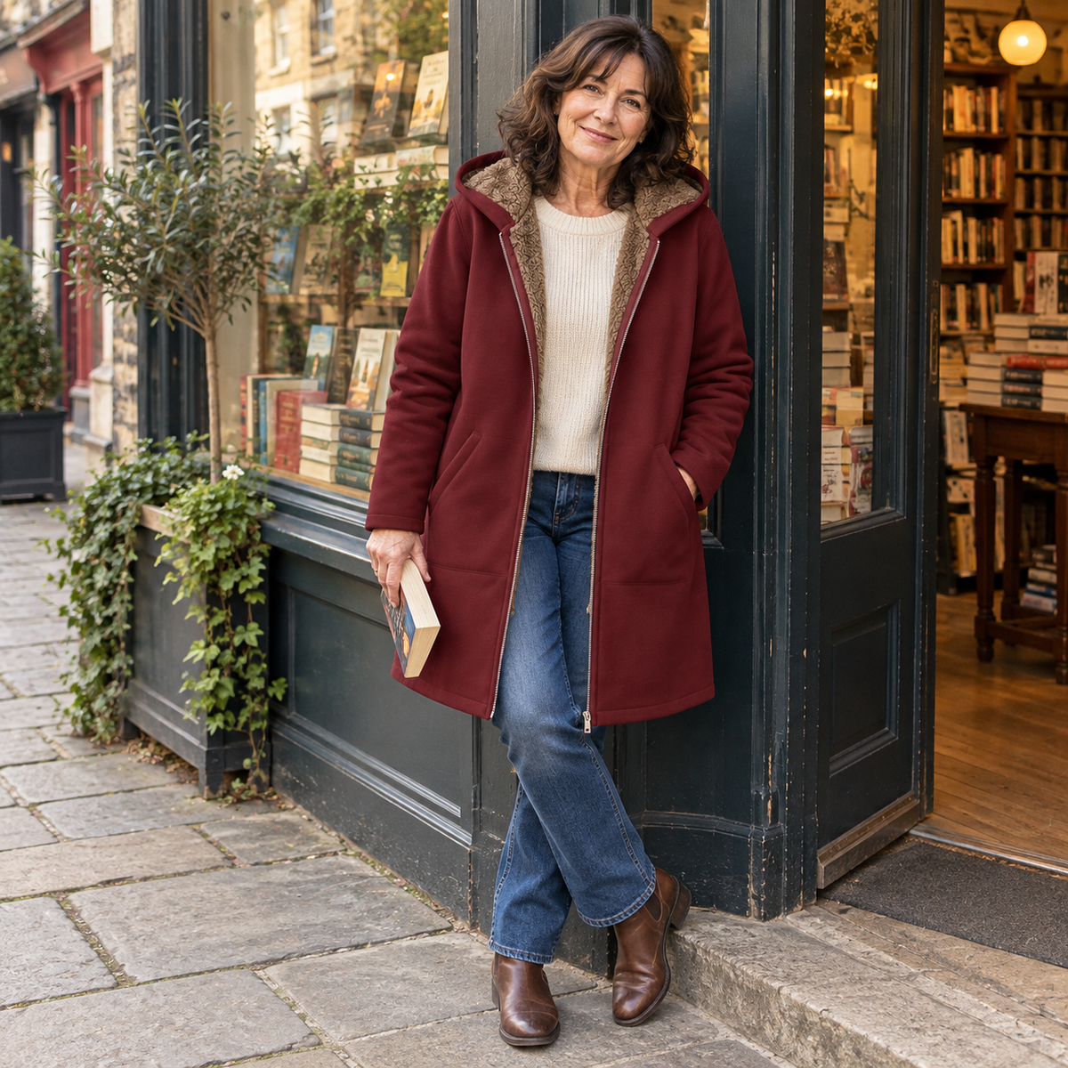 Evelyn | Manteau à capuchon doublé sherpa