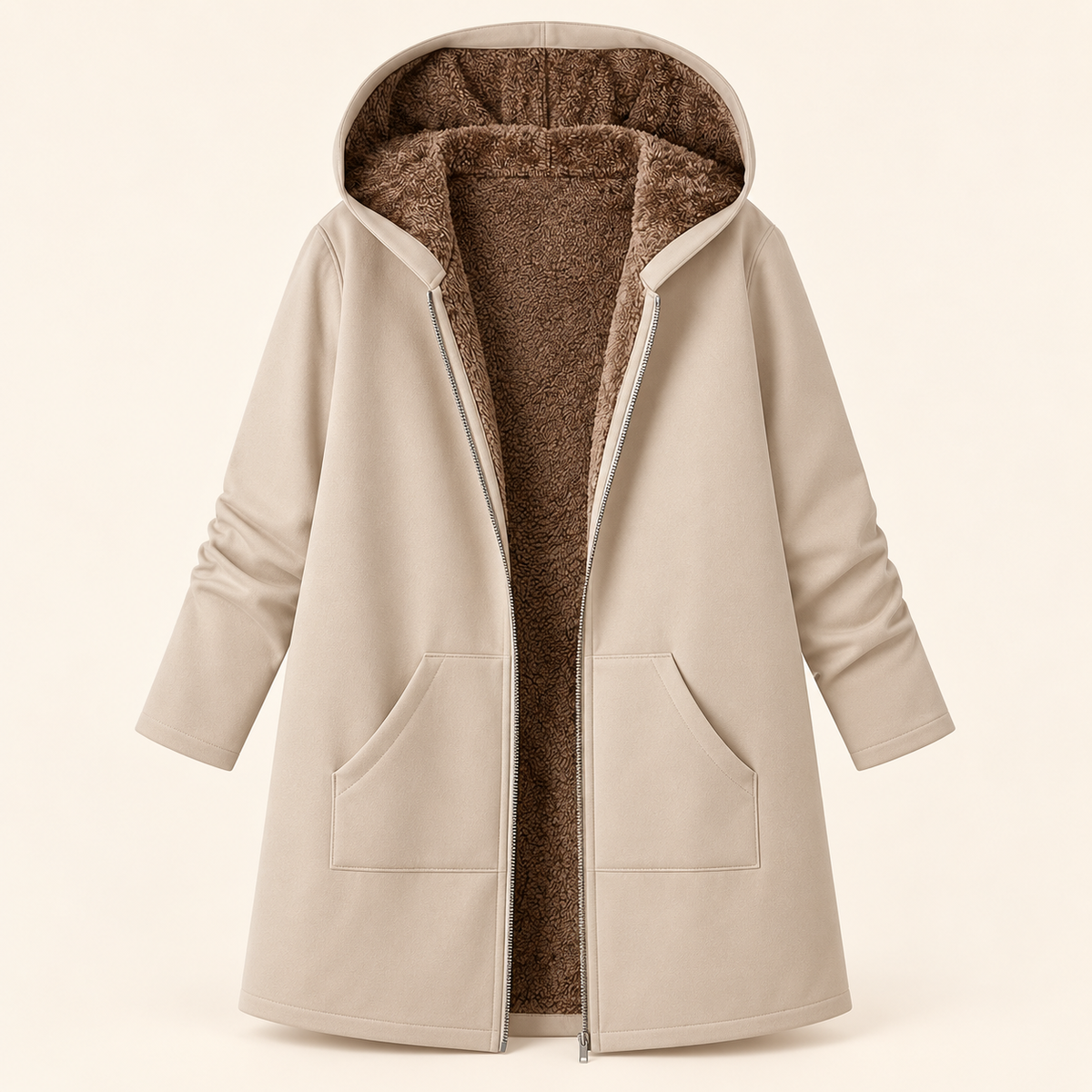 Evelyn | Manteau à capuchon doublé sherpa