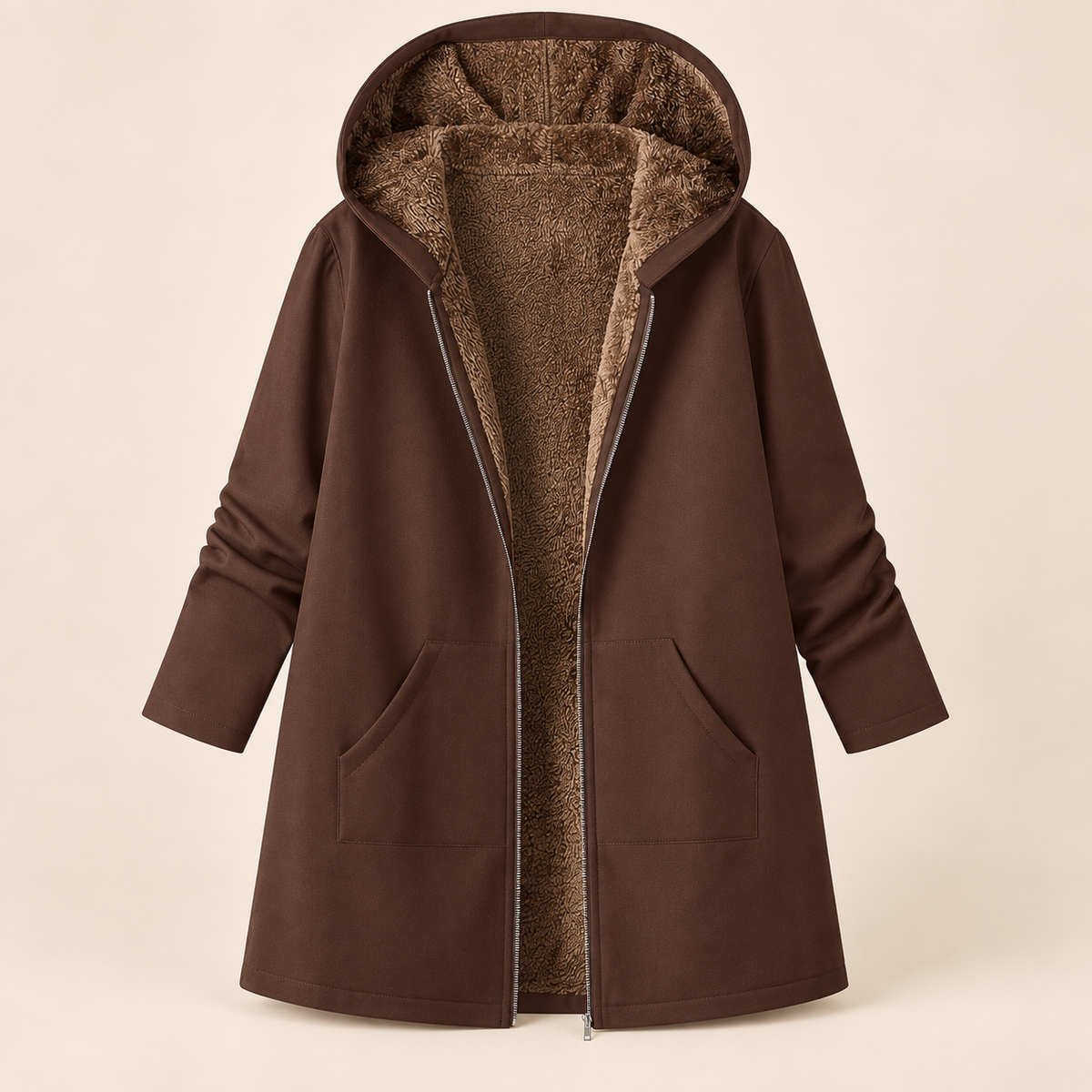 Evelyn | Manteau à capuchon doublé sherpa