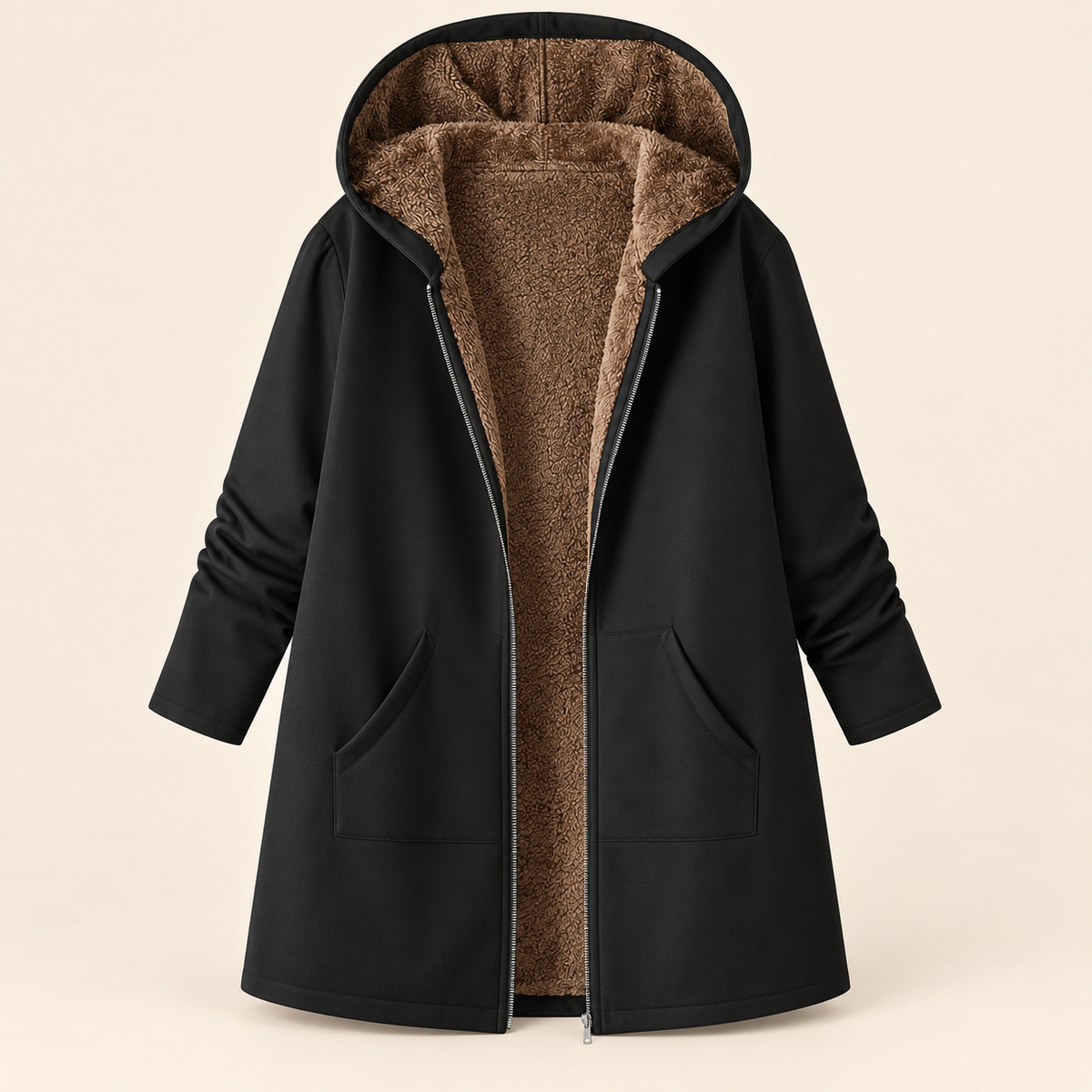 Evelyn | Manteau à capuchon doublé sherpa