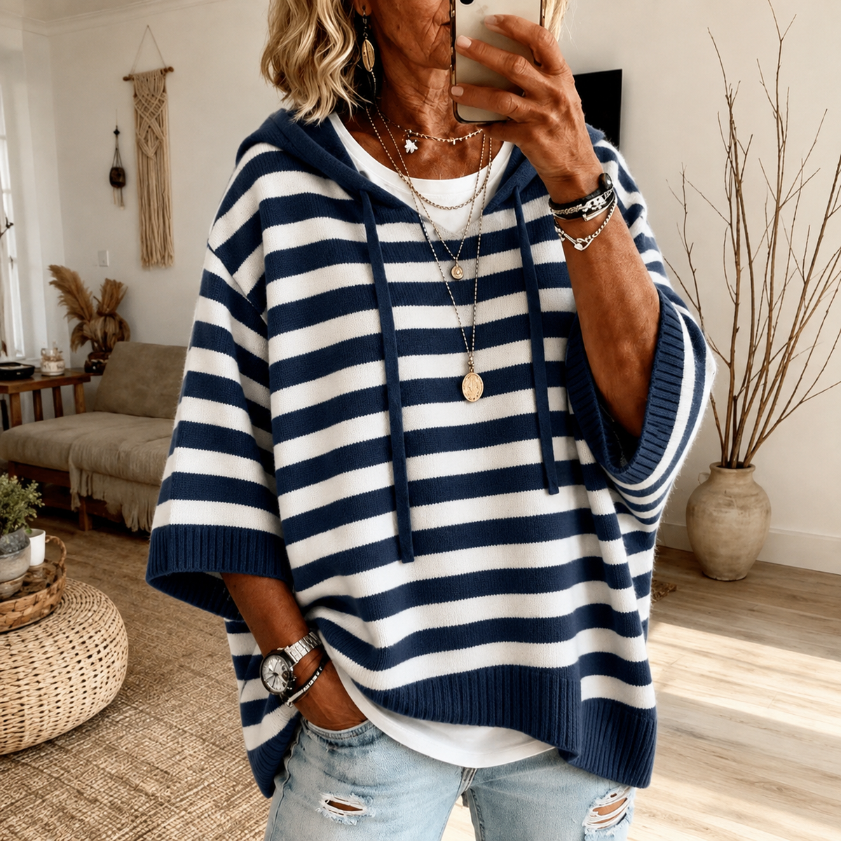 Rayé bleu marine