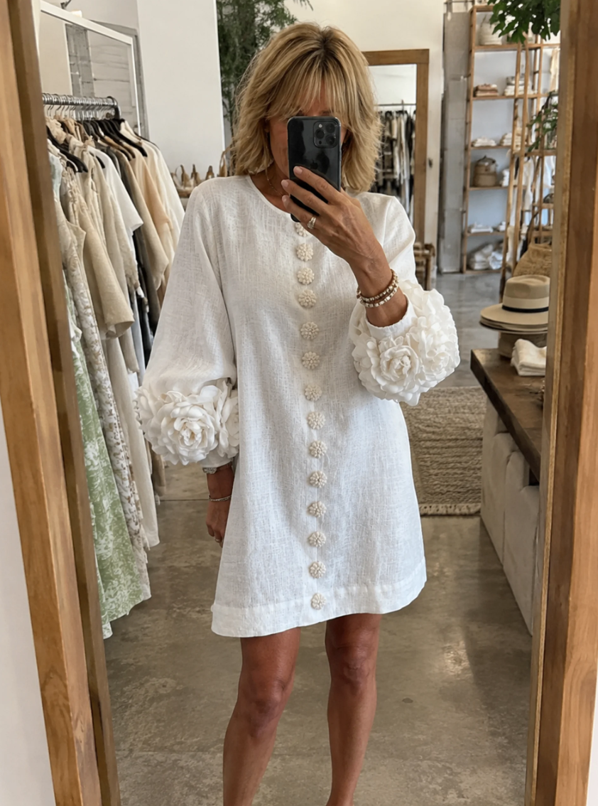 Florence | Robe courte fleurie boutonnée