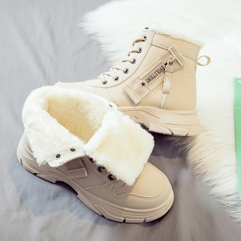 Sophie | Bottines d’hiver isolées à lacets et semelle épaisse