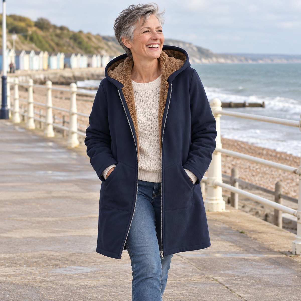 Evelyn | Manteau à capuchon doublé sherpa