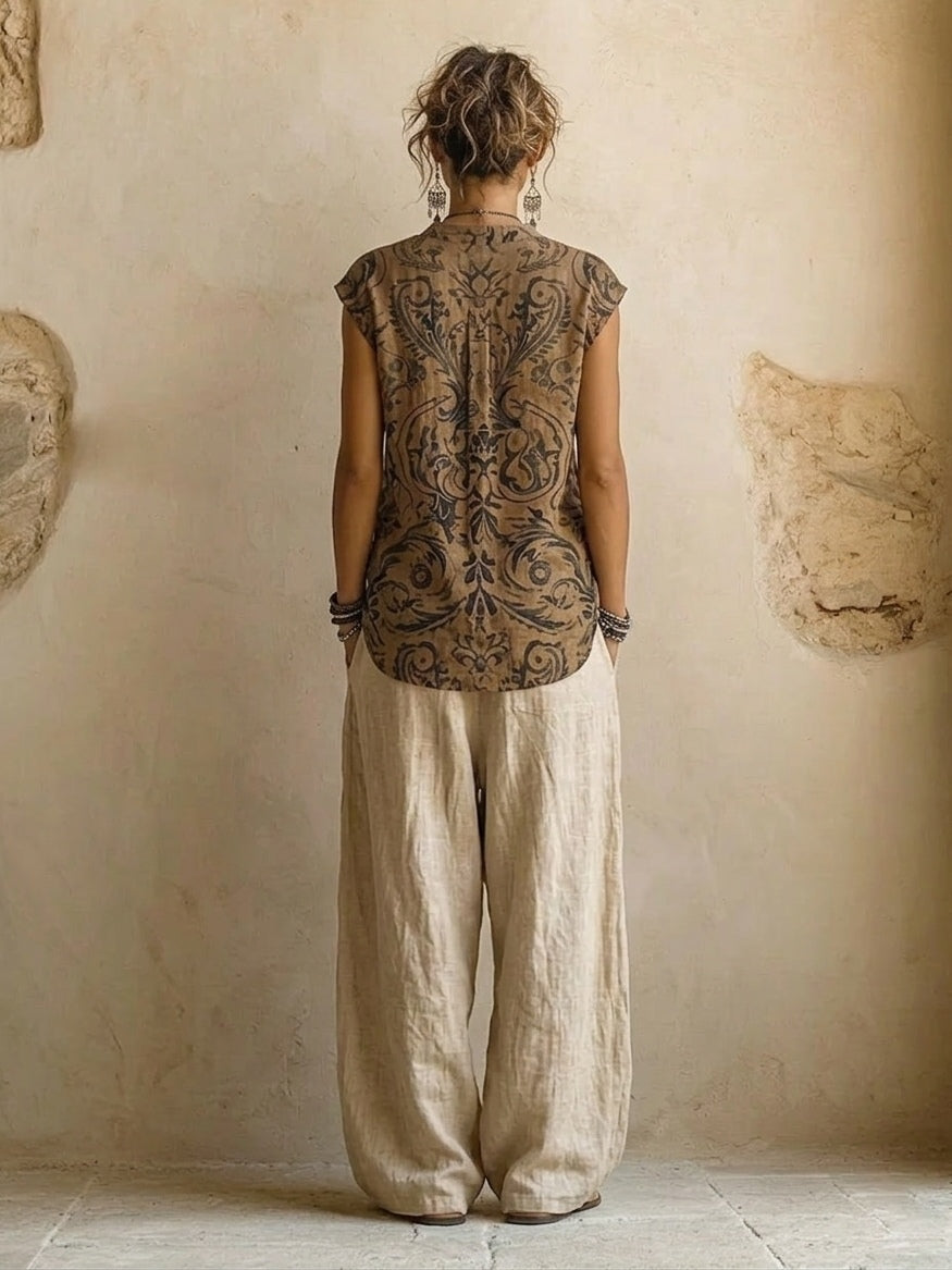 Jane | Ensemble trois pièces en lin naturel