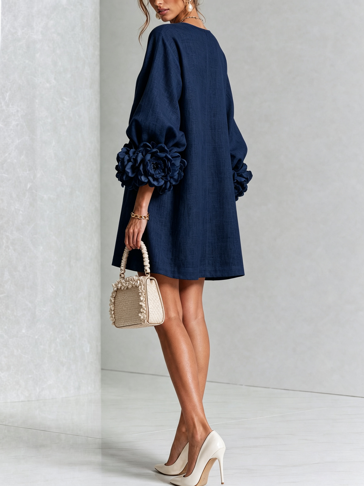 Florence | Robe courte fleurie boutonnée