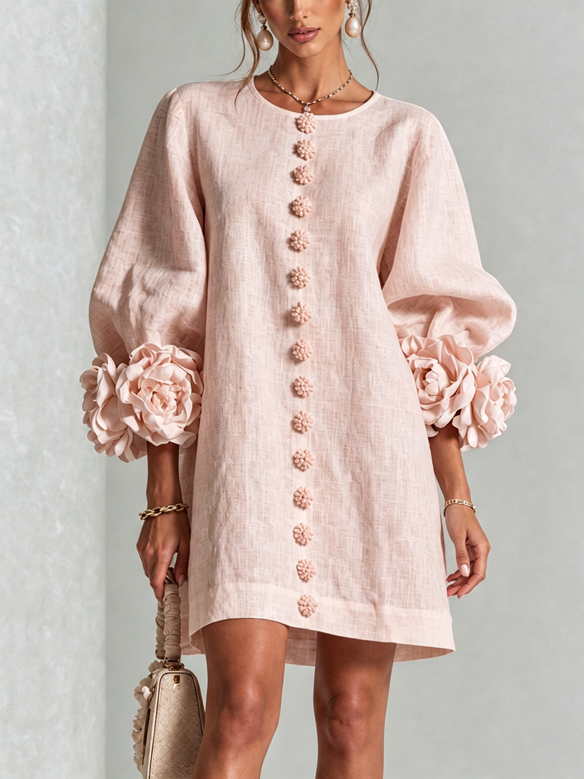 Florence | Robe courte fleurie boutonnée