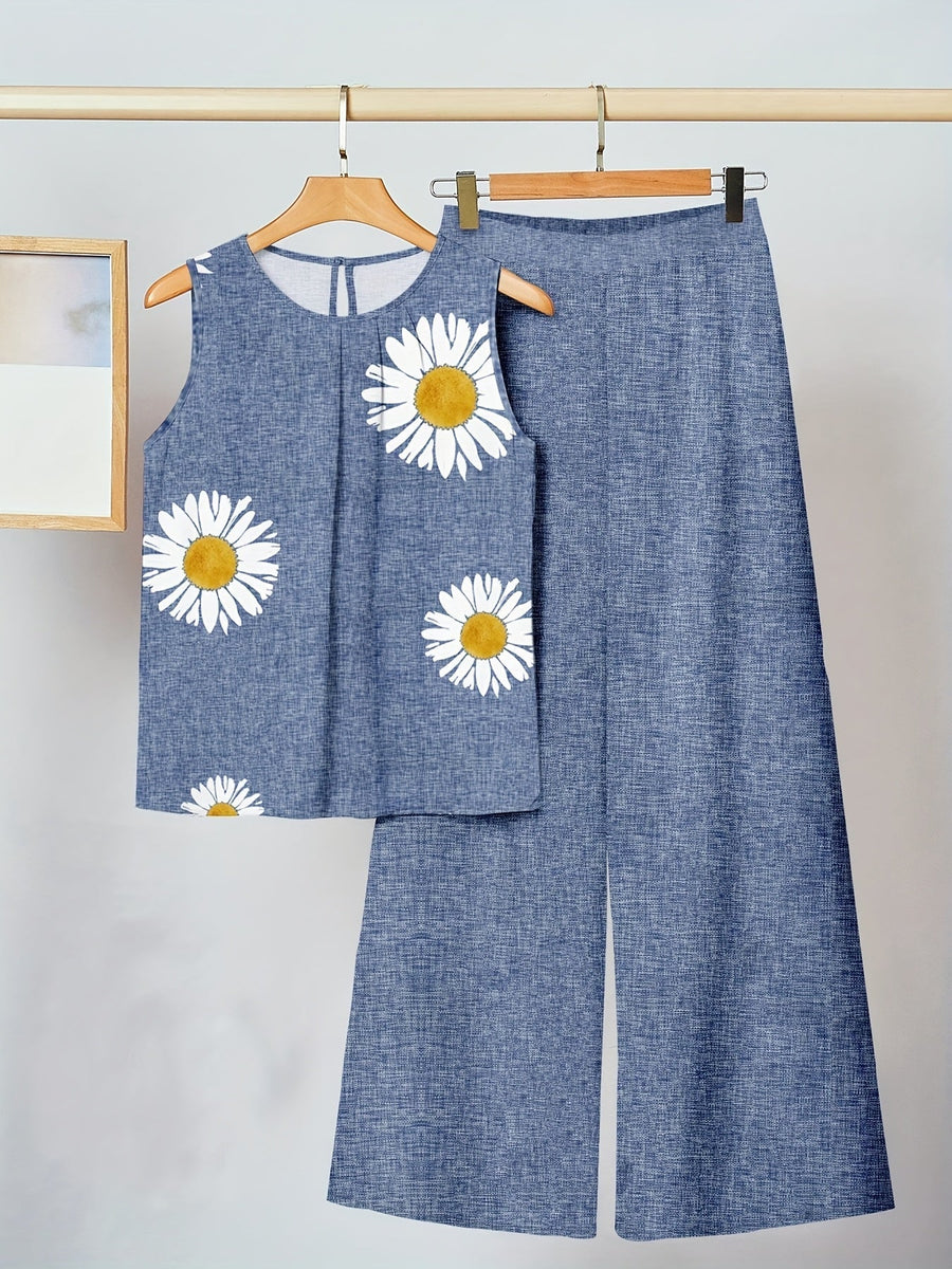 Kaitlyn | Ensemble deux pièces à motifs de marguerites