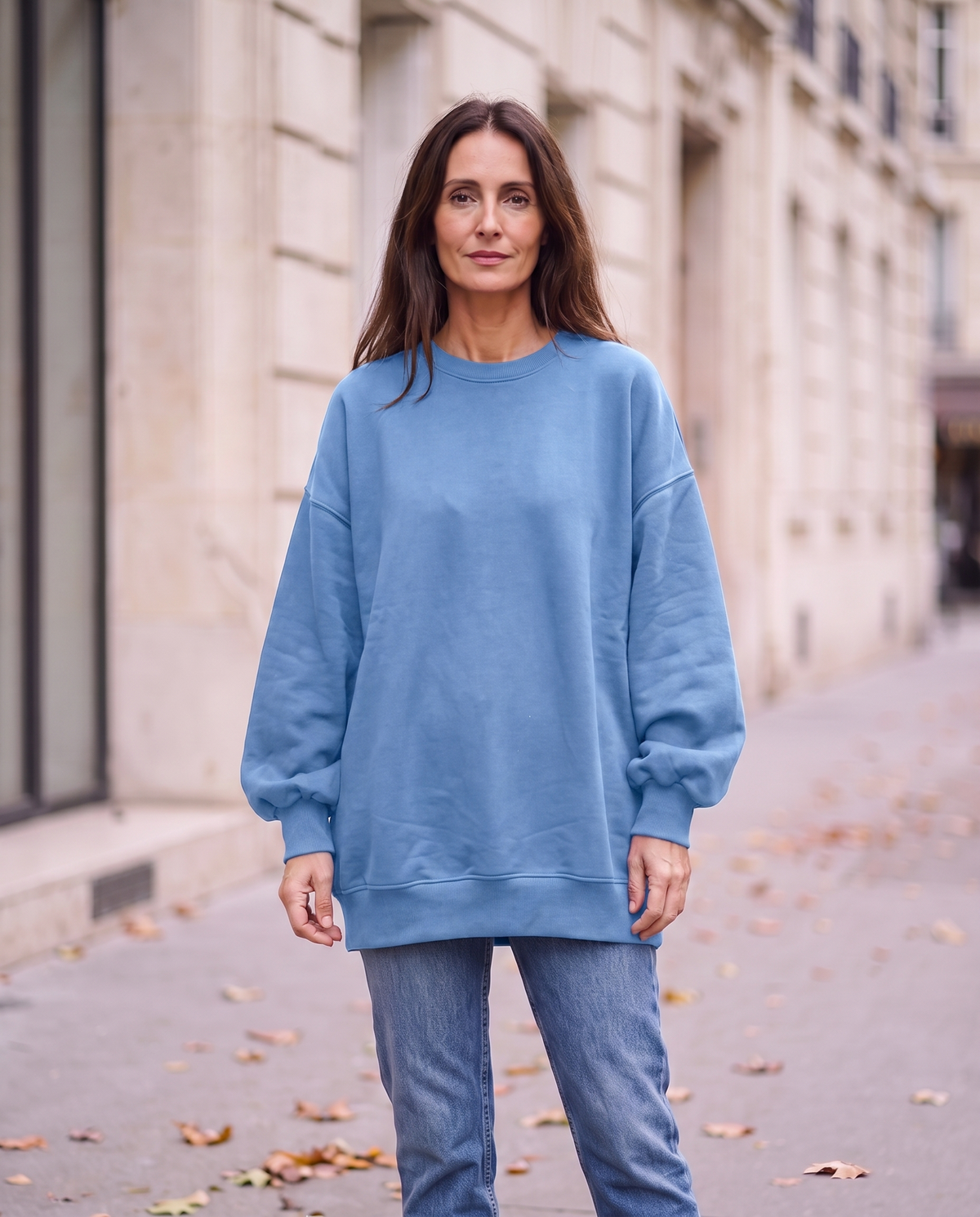 Kvinnors Oversized Sweatshirt med Mjuk Akrylblandning | Avslappnad Tröja för Vardagskomfort