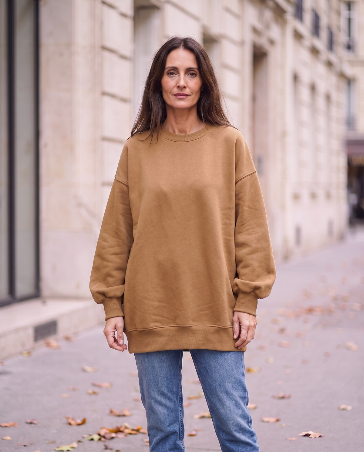 Kvinnors Oversized Sweatshirt med Mjuk Akrylblandning | Avslappnad Tröja för Vardagskomfort