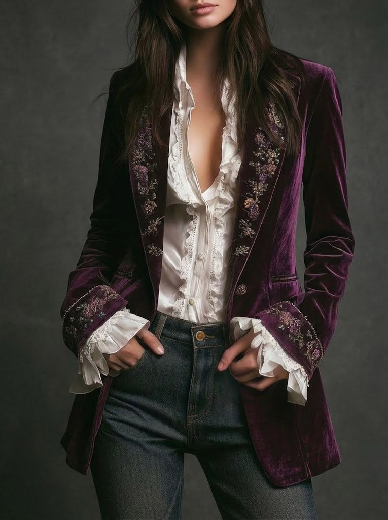 Veste longue vintage pour femme
