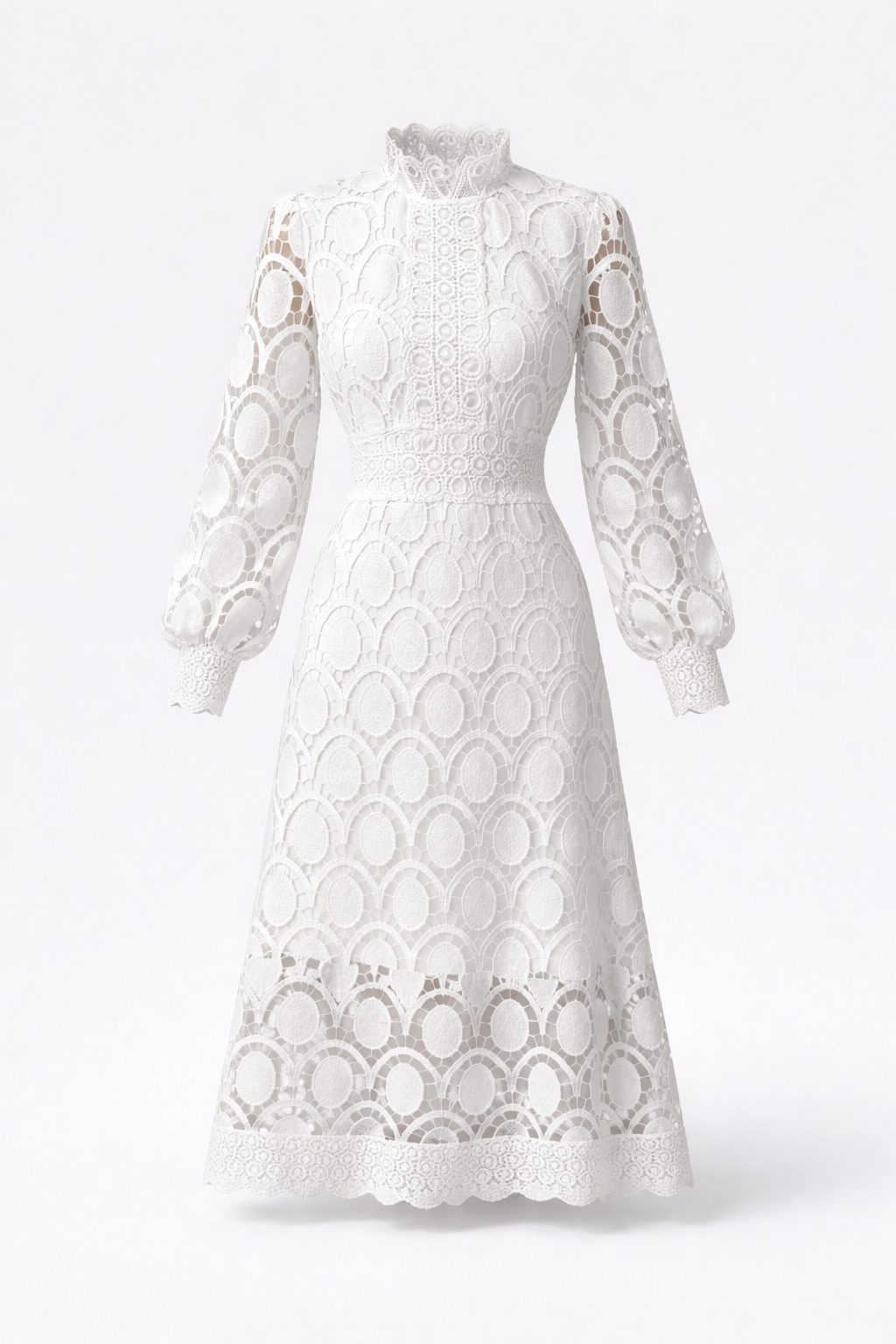 Valerie | Robe mi-longue élégante en dentelle