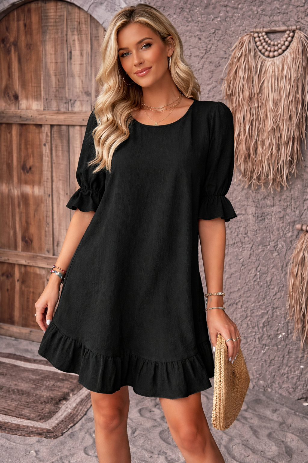 Suzanne | Robe courte à volant