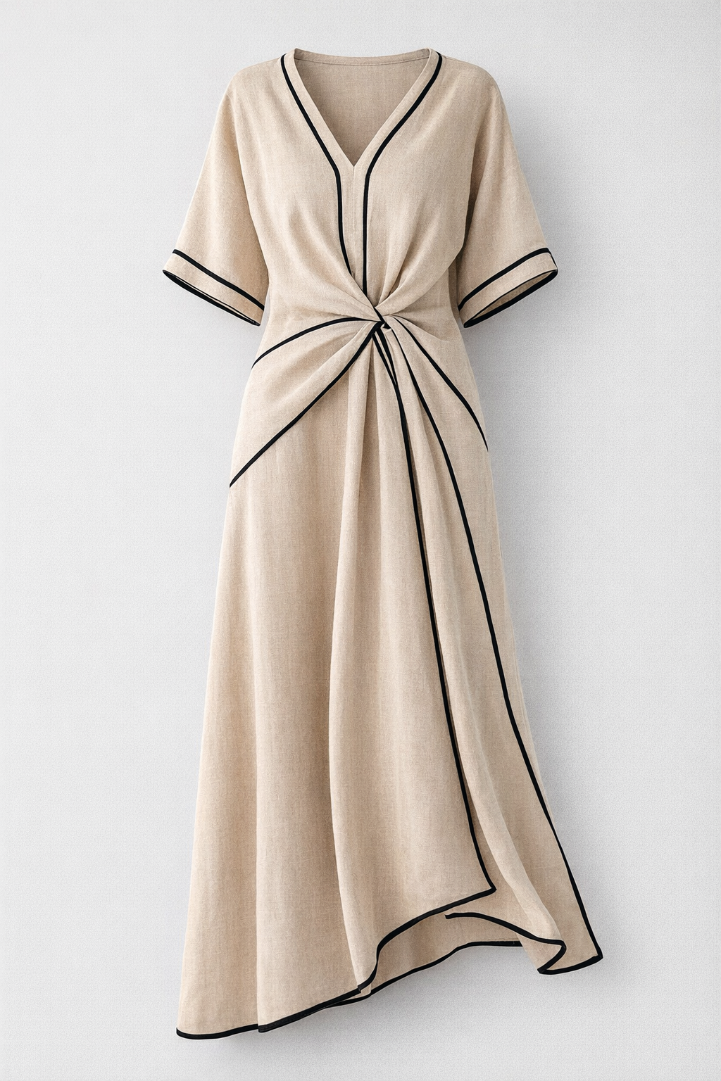 Carole | Robe mi-longue à détail noué