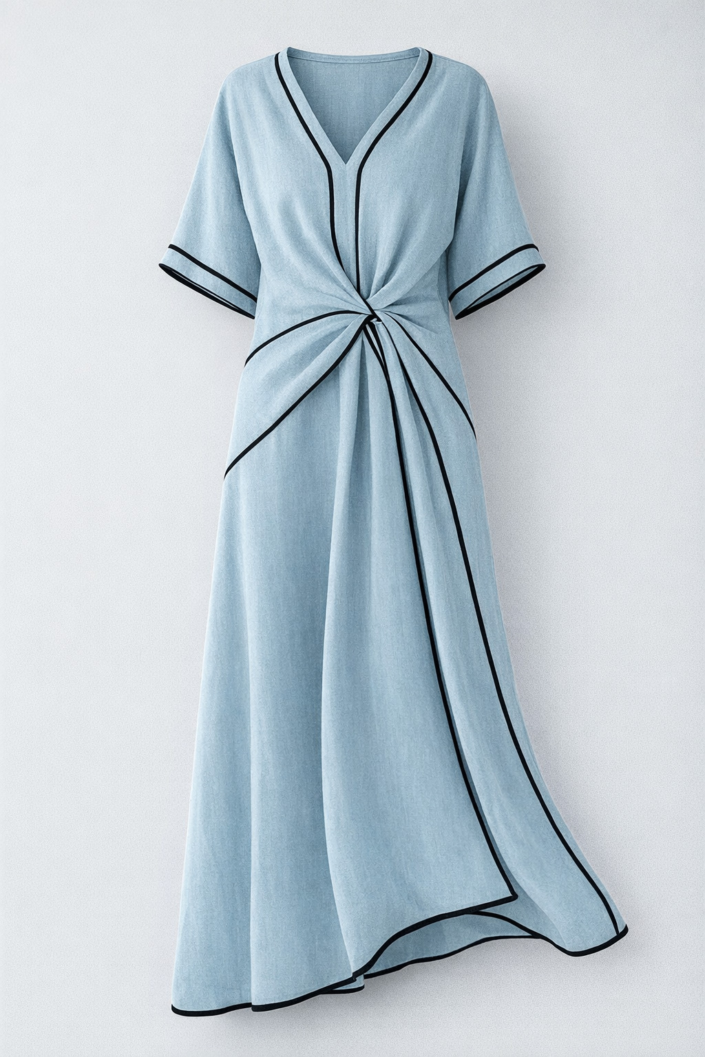 Carole | Robe mi-longue à détail noué