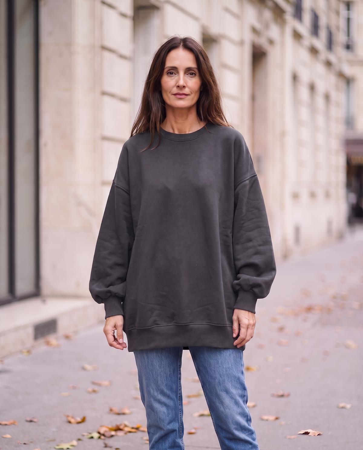 Kvinnors Oversized Sweatshirt med Mjuk Akrylblandning | Avslappnad Tröja för Vardagskomfort