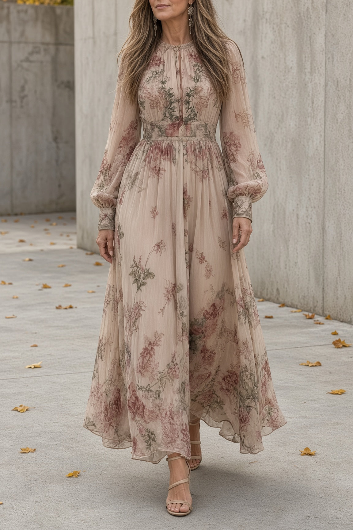 Luna | Robe longue fleurie