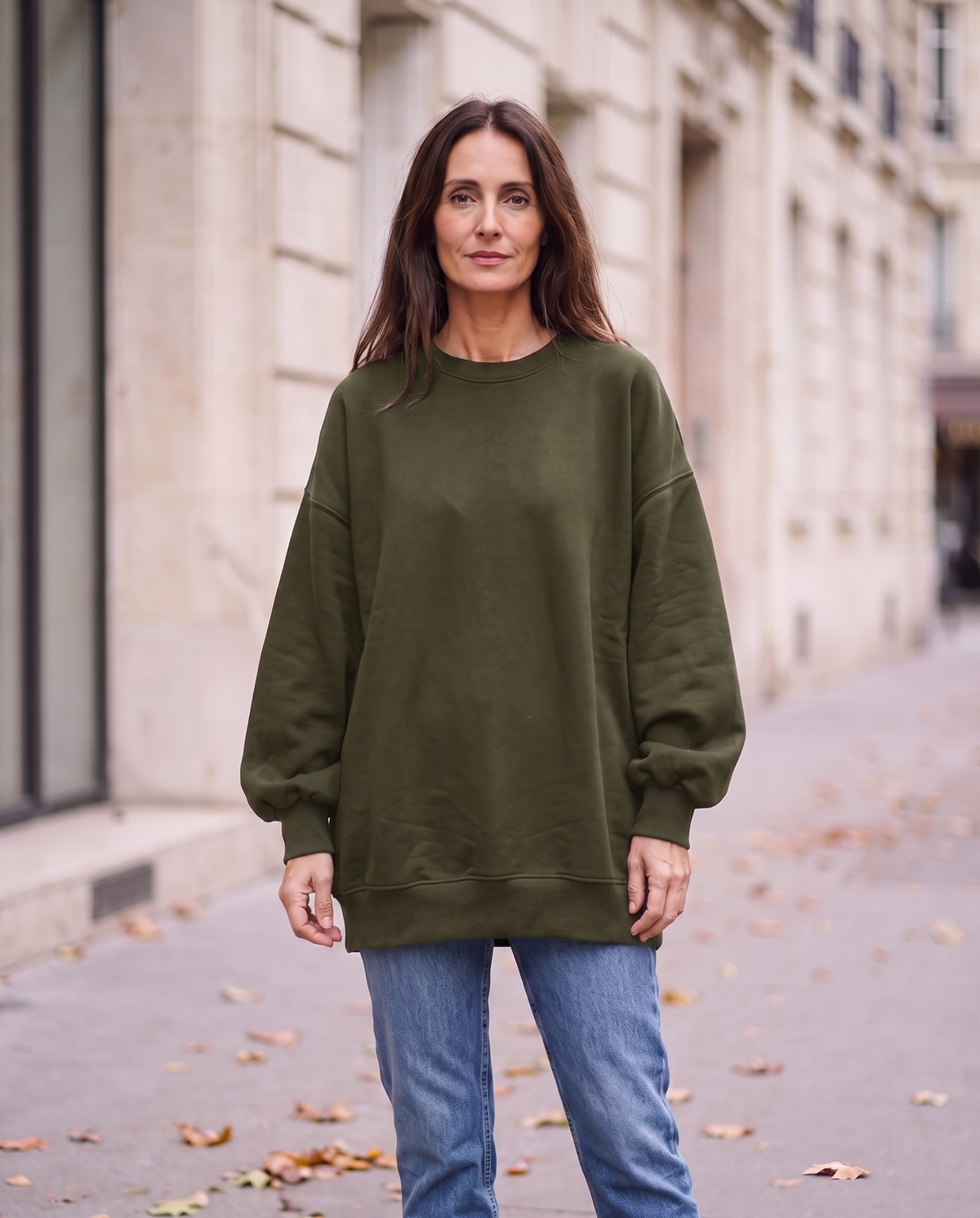 Kvinnors Oversized Sweatshirt med Mjuk Akrylblandning | Avslappnad Tröja för Vardagskomfort