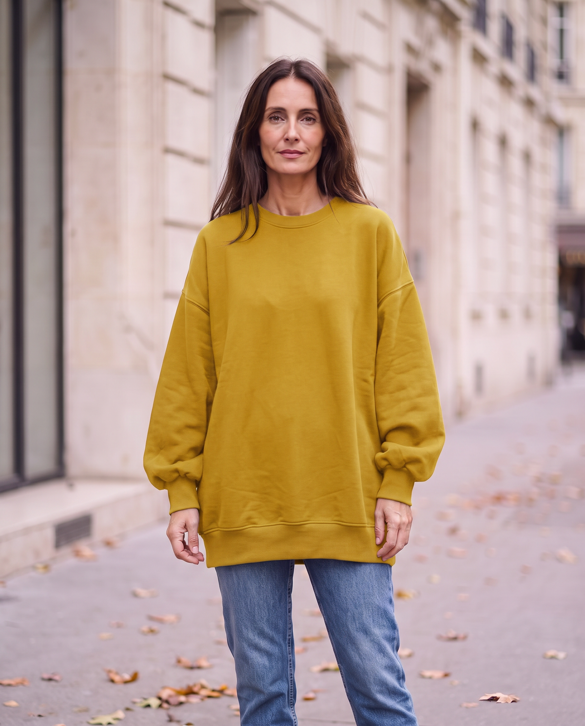 Kvinnors Oversized Sweatshirt med Mjuk Akrylblandning | Avslappnad Tröja för Vardagskomfort