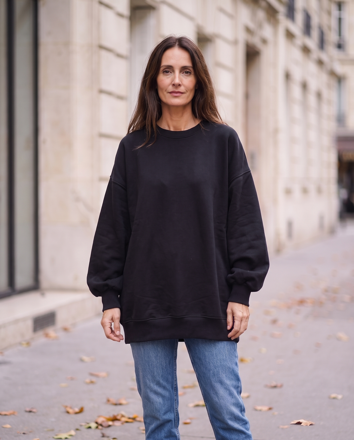 Kvinnors Oversized Sweatshirt med Mjuk Akrylblandning | Avslappnad Tröja för Vardagskomfort