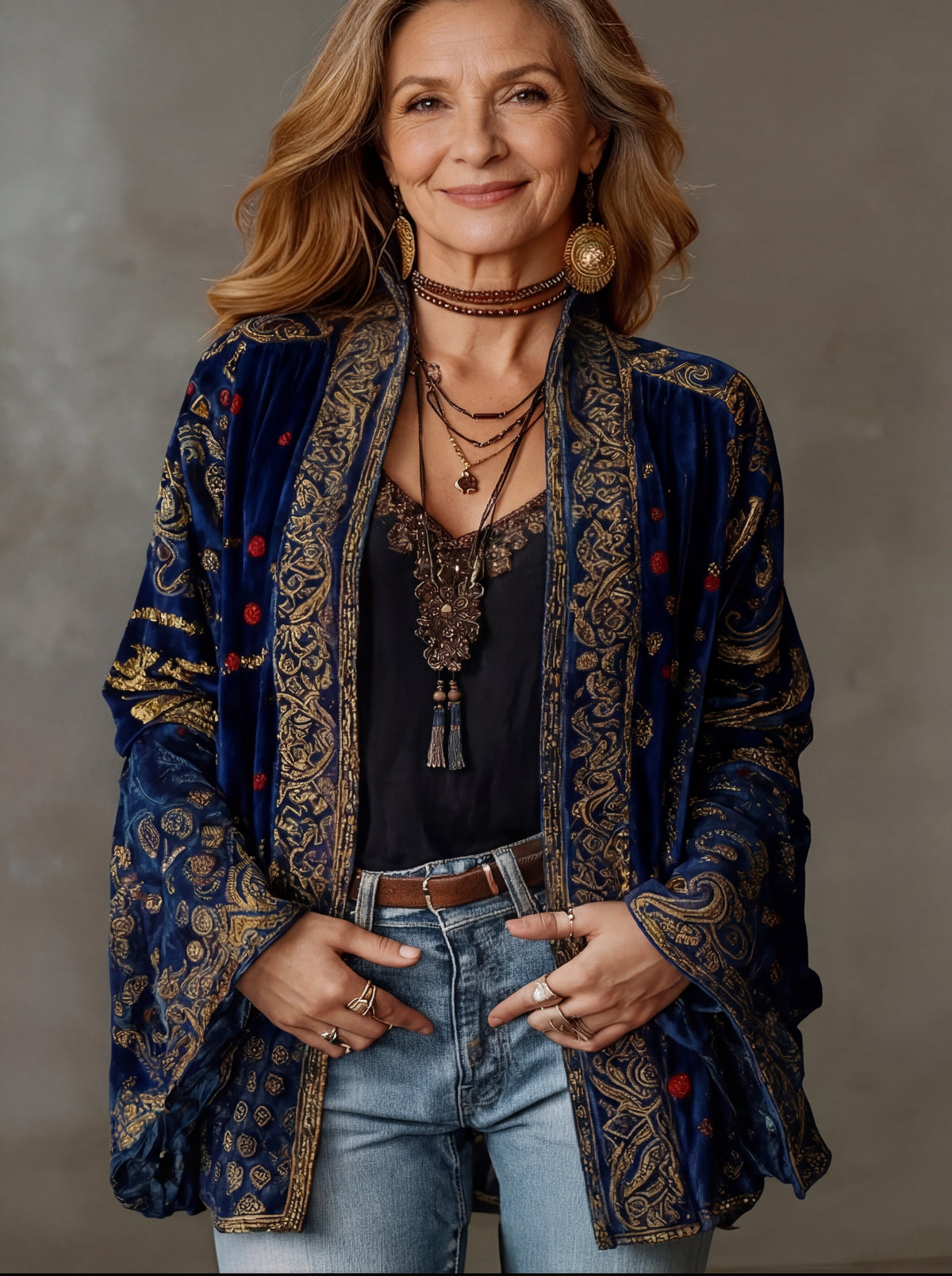 Amara | Veste kimono bohème brodée