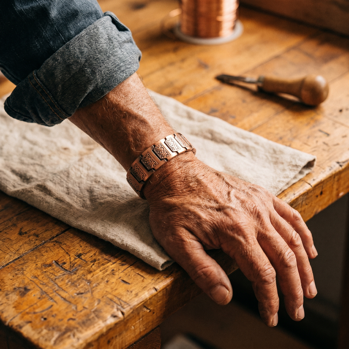 Glen | Bracelet en cuivre pour hommes