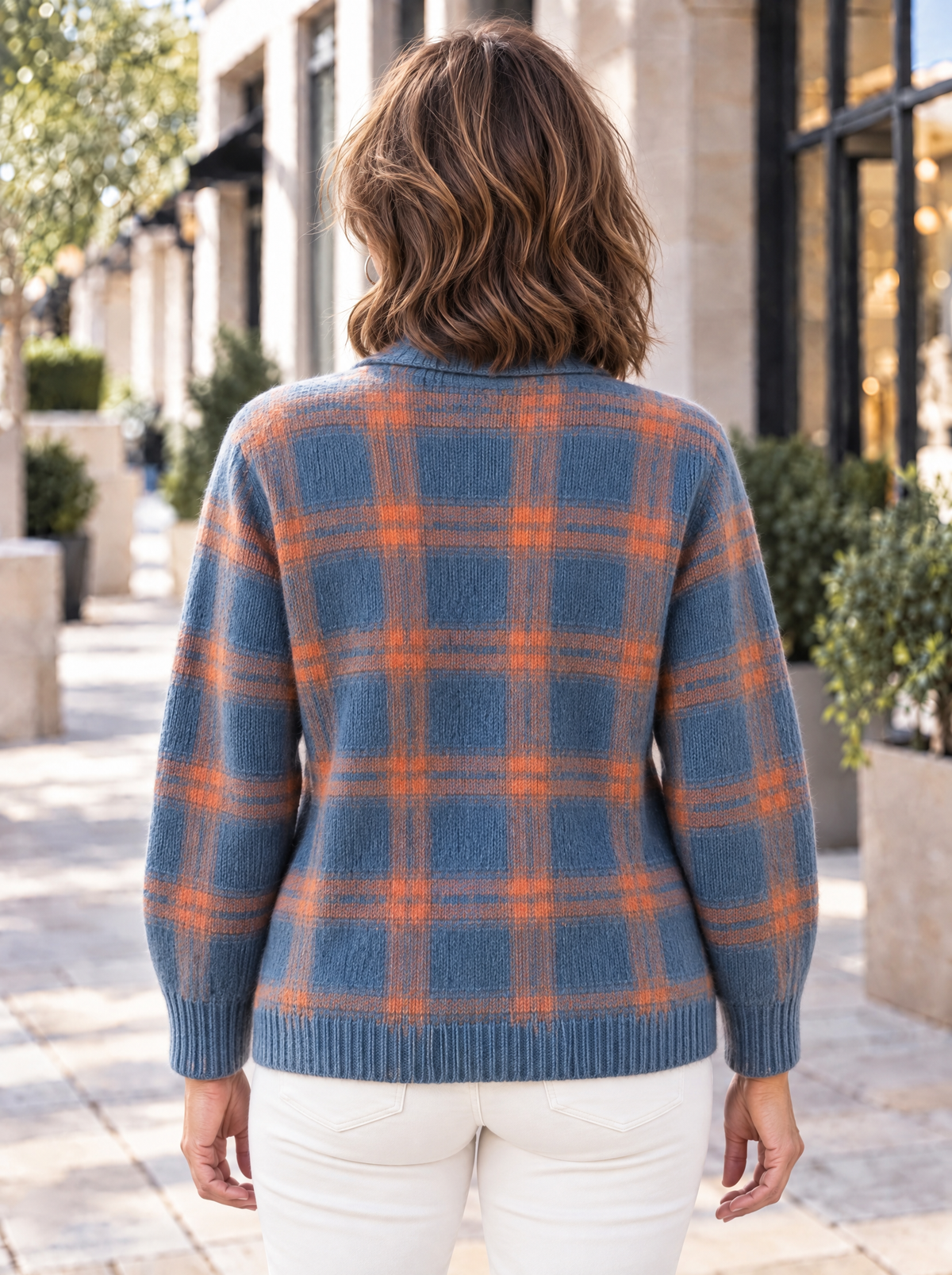 Heritage | Cardigan en tricot à carreaux et col chemise
