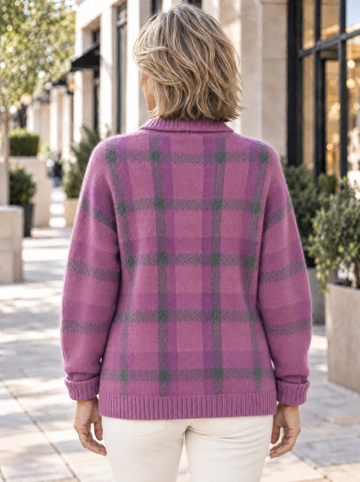 Heritage | Cardigan en tricot à carreaux et col chemise