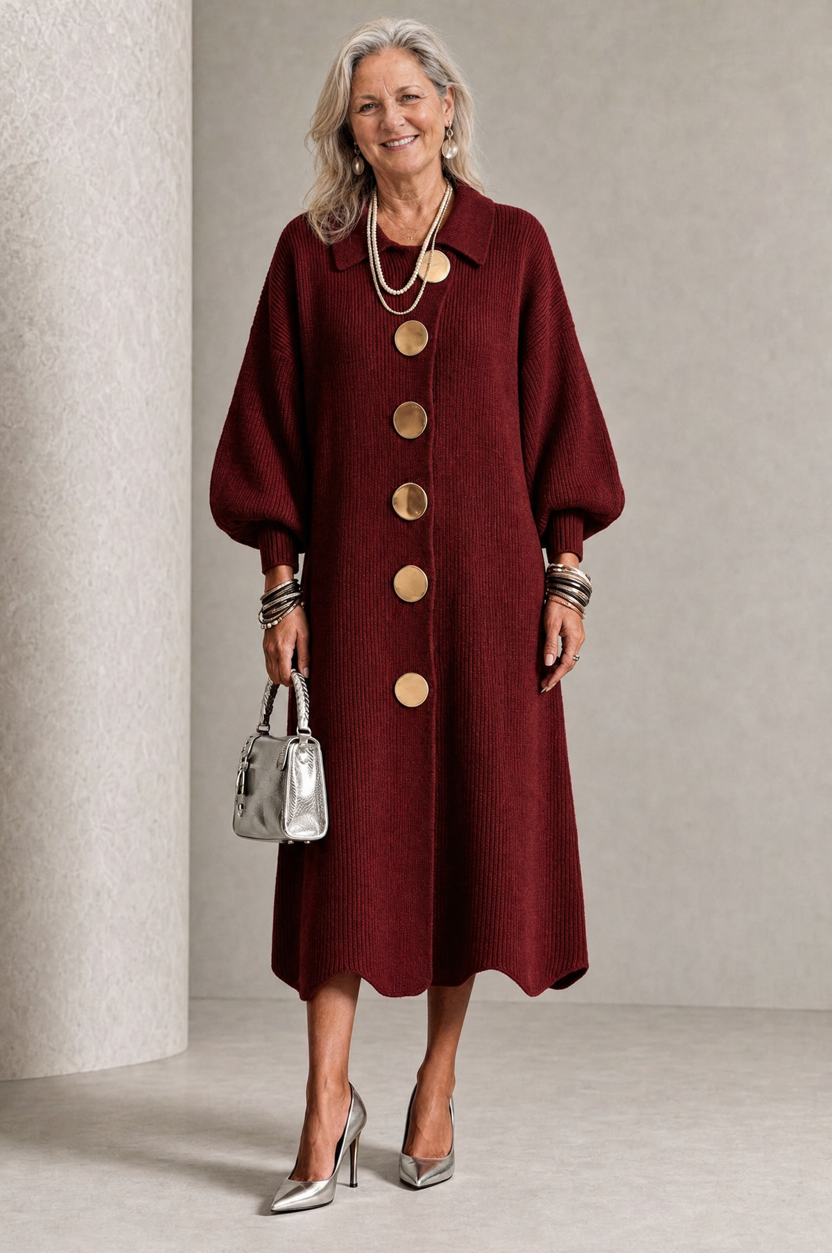 Sienna | Robe longue boutonnée à manches longues